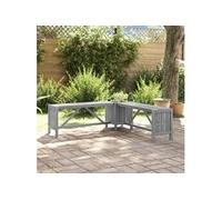 vidaXL Banc d'angle de jardin avec jardinière 117 cm bois d'acacia gris