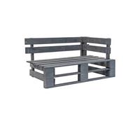 vidaXL Banc d'angle palette de jardin en bois Gris