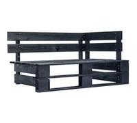 Vidaxl Banc D'angle Palette De Jardin Bois Noir Noir