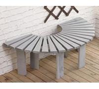 Banc D’Arbre De Jardin Extérieur en Bois Massif, Banc De Parc Rond Incurvé en Forme D’éventail avec Siège à Lattes, Banc D’Arbre Demi-Rond De Patio sans Dossier pour, Gery