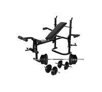 Banc d entraînement avec support de poids jeu d haltères 60,5kg