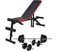 Banc d entraînement réglable avec jeu d haltères 60,5 kg Uniforme G