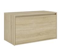 Banc d'Entrée 80x40x45cm Chêne Fumé Bois d'Ingénierie Rangement Couloir vidaXL