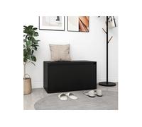 Vidaxl Banc D'entrée 80x40x45 Cm Noir Aggloméré Noir