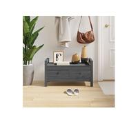 Banc d entrée Gris 80x40x43 cm Bois de pin massif Gris G