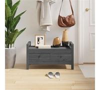 Banc d entrée Gris 80x40x43 cm Bois de pin massif