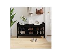 821793 vidaXL Banc d'entrée Noir 110x40x60 cm Bois de pin massif