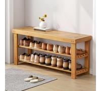 Banc D’étagère à Chaussures en Bambou, étagère à Chaussures à 3 Niveaux pour L’entrée, Organisateur De Rangement De Chaussures en Bois pour Couloir, Porte D’entrée, Po, B, 70CM