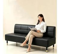 Banc d'accueil en similicuir, siège de bureau, banc de salle d'attente | Mobilier de hall d'entrée siège rembourré, structure métallique avec dossier, pour hôtels, banques(59.1in/150cm)