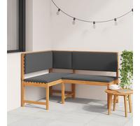 vidaXL Banc d'angle de Jardin avec Coussins 140x100x91 cm en Bois Massif d'acacia
