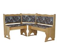 Banc d'angle en bois de pin avec rembourrage en bois massif - 100 x 140 cm