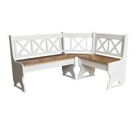 Banc d'angle en pin BOIS MASSIF DIFFÉRENTES COULEURS blanc écologique / aulne...