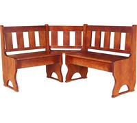 Banc d'angle en pin massif couleur Calvados 120 x 140 cm