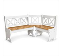 Banc d'angle pin bois massif blanc/couleurs d'expérience avec rangement 120-1...