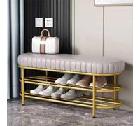 Banc d'angle rembourré en velours de luxe - Canapé d'appoint multifonctionnel et rangement de chaussures pour entrée, chambre à coucher, vestiaire - Design industriel élégant (60 x 37 x 43 cm)