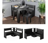 Banc d'angle Roman, 120x120cm, Noir, Vicco 40259