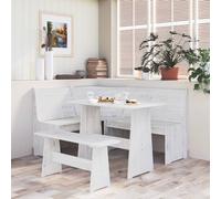 Banc d'Angle Siège Salon Salle de Séjour Bois de Pin Solide Blanc vidaXL