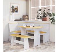 Banc d'Angle Siège Salon Salle de Séjour Bois de Pin Solide Blanc vidaXL