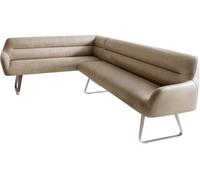 Banc-d'angle Taya-Flex 285x190 cm châssis à patins plat acier inoxydable