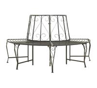 vidaXL Banc d'arbre de jardin demi rond 160 cm Acier