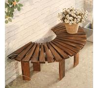 Banc d'arbre en bois massif, banc incurvé, dos nu, résistant aux intempéries, longue durée de vie, semi-circulaire, pour cour, porche, pelouse, terrasse, jardin extérieur