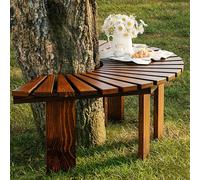 Banc d'arbre en bois semi-circulaire pour une utilisation en extérieur par tous les temps