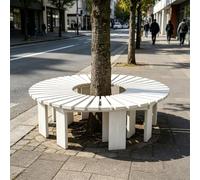 Banc d'arbre enveloppant autour du siège à lattes du parc semi-circulaires