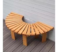 Banc d'arbre semi-circulaire en bois résistant aux intempéries pour jardin, pelouse et arrière-cour - Élégant meuble à lattes pour porche (demi-rond)