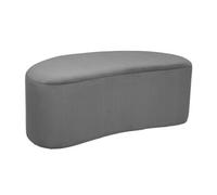 Banc d'assise en velours coloris gris foncé - longueur 98 x Profondeur 50 x Hauteur 35 cm --