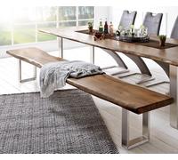 Banc-d'assise Live-Edge 295x40 acacia marron cadre fin bordure d'arbre
