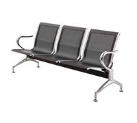 Banc d'attente 3 places avec accoudoirs pour une assise confortable au bureau, au travail, dans un salon, une banque, un hôpital, une école