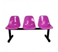 Banc d'Attente avec Dossier, Banc de Remplacement en Plastique pour Stade, Chaises de Réception pour Entrée de Magasin, École, Terrain de Basket et Hôpital(Purple,150*48*78cm/59*19*31in)