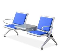 Banc d'attente avec table et accoudoirs, cuir PU durable pour une assise confortable dans le bureau, le hall, l'aéroport, la banque et les zones de réception d'hôpital