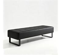 Banc d'Attente en Cuir Rembourré Pouf de Réception Modulaire, Modernes | Banc d'Accueil Design en Cuir Synthétique pour Bureau, Clinique, Salon de Coiffure, Multicolore(Black,100cm/39.3in)