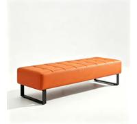 Banc d'Attente en Cuir Rembourré Pouf de Réception Modulaire, Modernes | Banc d'Accueil Design en Cuir Synthétique pour Bureau, Clinique, Salon de Coiffure, Multicolore(Orange,80cm/31.4in)