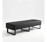 Banc d'Attente en Cuir Rembourré Pouf de Réception Modulaire, Modernes | Banc d'Accueil Design en Cuir Synthétique pour Bureau, Clinique, Salon de Coiffure, Multicolore(Black,200cm/78.7in)
