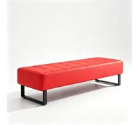 Banc d'Attente en Cuir Rembourré Pouf de Réception Modulaire, Modernes | Banc d'Accueil Design en Cuir Synthétique pour Bureau, Clinique, Salon de Coiffure, Multicolore(Red,120cm/47.2in)