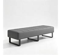 Banc d'Attente en Cuir Rembourré Pouf de Réception Modulaire, Modernes | Banc d'Accueil Design en Cuir Synthétique pour Bureau, Clinique, Salon de Coiffure, Multicolore(Gray,170cm/66.9in)