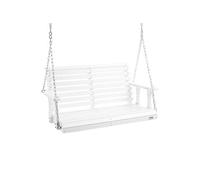 Banc de balançoire porche bois suspendu jardin patio cour blanc 1240 mm