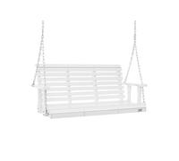 Banc de balançoire porche bois suspendu jardin patio cour blanc 1370 mm