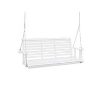 Banc de balançoire porche bois suspendu jardin patio cour blanc 1702 mm