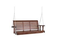 Banc de balançoire porche bois suspendu jardin patio cour marron 1702 mm