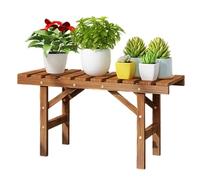 Banc De Balcon en Bois pour Fleurs - Étagère pour Plantes D'intérieur/extérieur, Support De Pot De Grande Capacité pour Salon, Jardin, Terrasse(65 * 25 * 34cm)