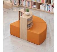 Banc de bibliothèque de forme contemporaine avec étagères intégrées, meuble de coin de lecture pour salle d'étude, salle d'attente et bureau