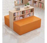Banc de bibliothèque de forme contemporaine avec étagères intégrées, meuble de coin de lecture pour salle d'étude, salle d'attente et bureau