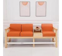 Banc De Billard De Longueur Personnalisée Avec Table En Verre Trempé Et Porte-queues - Cadre En Bois Massif De 1,5 M À 3,0 M, Coussin Épais, For Salle De Billard, Club, Salle De Jeux(Orange,3people)