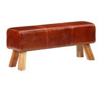 vidaXL Banc de bok de gymnastique marron 110 cm cuir véritable et bois