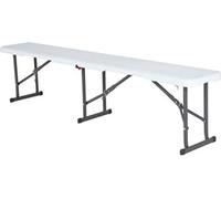 Banc de camping pliant Boston 183x30x42cm Blanc