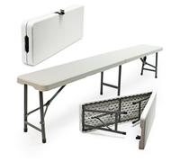 Banc De Camping Pliant Léger Jardin Extérieur Fête Barbecue Pique-Nique 180 Cm Blanc Helloshop26 16_0002207 Multicolore