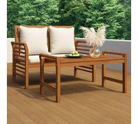 Banc de Canapé avec Coussins Siège Gris Foncé Bois d'Acacia Massif vidaXL